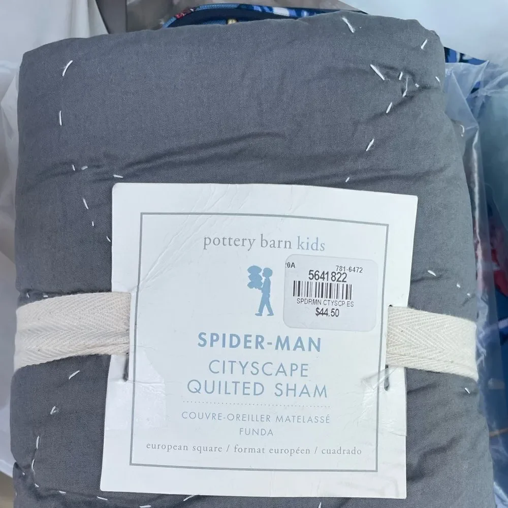 NOT FOR SALE NEW Pottery Barn Kids Spider-Man Cityscape Sham